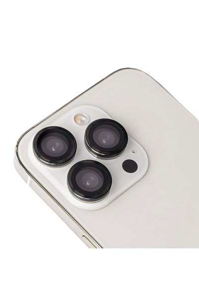 OEM Set de lentile pentru iPhone 16 Pro Max 6,9 " cu ramă neagră (3 bucăți)
