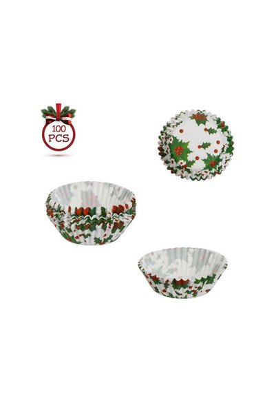 Jumbo Forme Copt Cupcake de Hartie Albe cu Model Vasc 10,5cm - 100buc