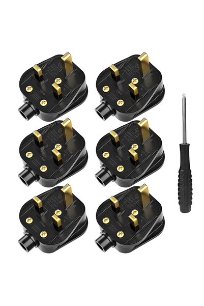 Generic UK Plugs with 13 AMP Fused, 3 pin Mains Plug with Cord Grip Rewireabl...