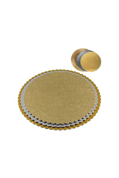 Jumbo Suporturi Baza Tort & Patiserie din Hartie Aurie Argintie 3 Marimi - 3buc