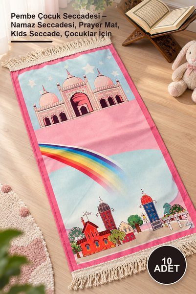 Yenilig 10 Pieces of Pink Children's Prayer Mats – Prayer Mats, Prayer Mats f...