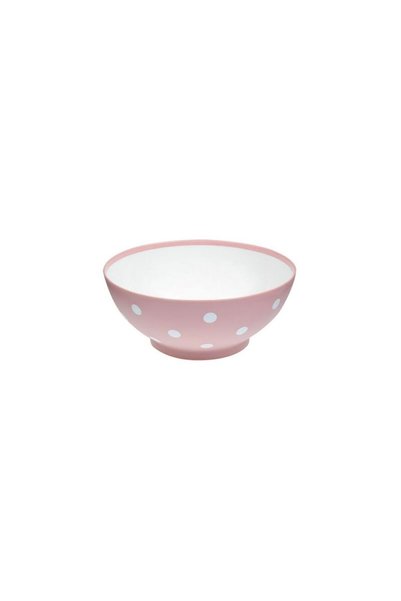 Jumbo Matte Pink White Plastic Bowl with Polka Dots 350ml