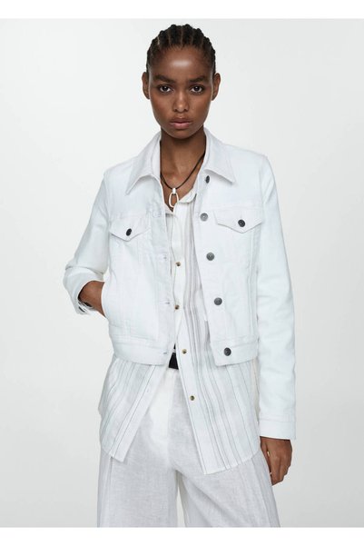 MANGO Woman Denim coat with pockets