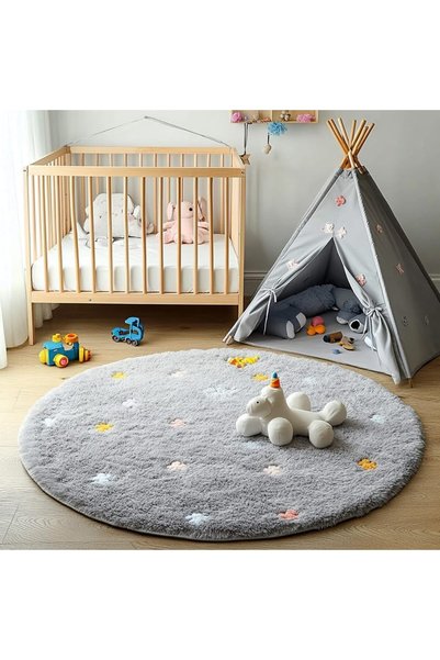 Generic Round Rugs Living Room Non-shedding Circle Rug Non-slip Washable Rug ...