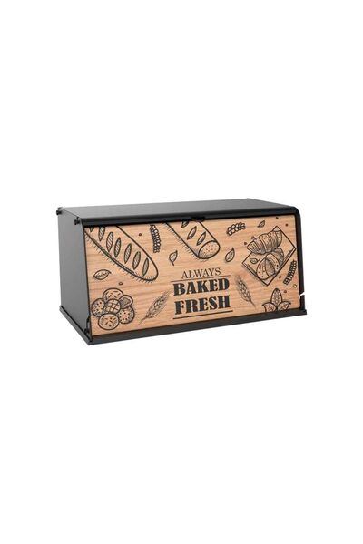 Jumbo Plastic Bread Box with Cutting Surface 40.5x21x19cm