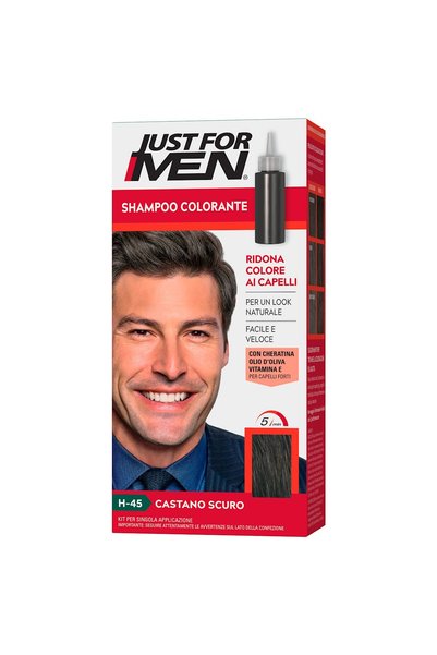 Just For Men Șampon colorant castaniu închis bărbați, 1 buc