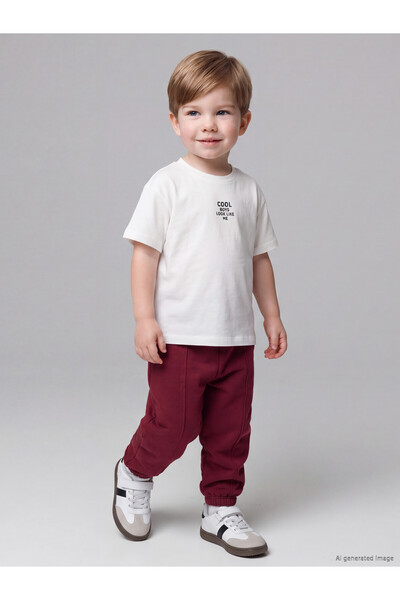 LC Waikiki Özmarka New Season Burgundy Baby Boy Jogger Sweatpants
