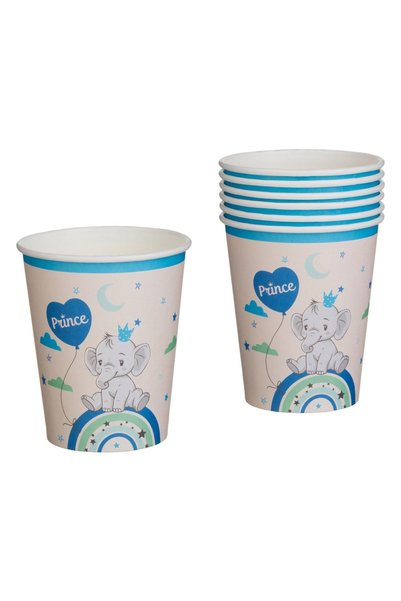 Baloane Vesele Set of 6 Rainbow Elephant Prince Party Glasses – 240 ml