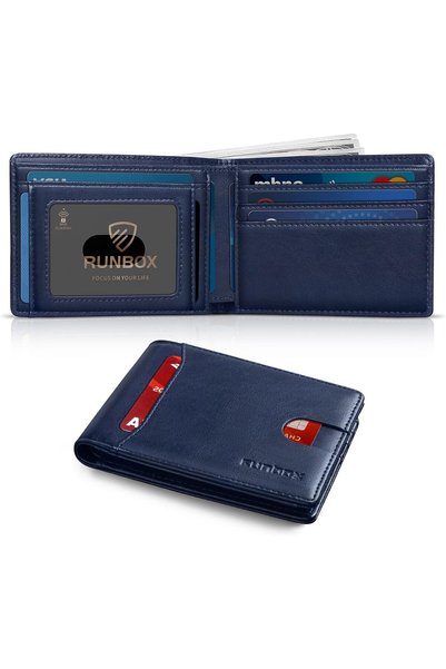Generic Slim Wallet for Men Minimalist Leather Bifold RFID Blocking with Gift...