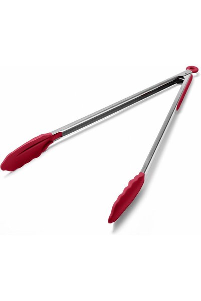 Generic Kitchen Tongs with Silicone Tips for Cooking Serving (40.6cm, Red)