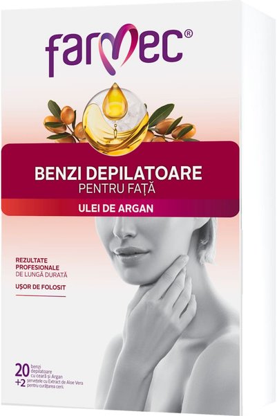 Farmec Benzi depilatoare pentru față, 20 buc