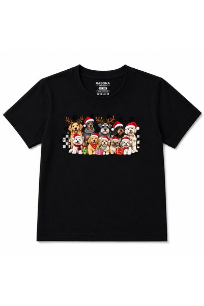 Rabona Fashion تي شيرت برسومات عيد الميلاد للأطفال من Christmas Dog Squad - ت...