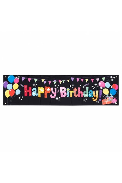 Baloane Vesele Banner La mulți ani colorat cu baloane 180 x 40 cm