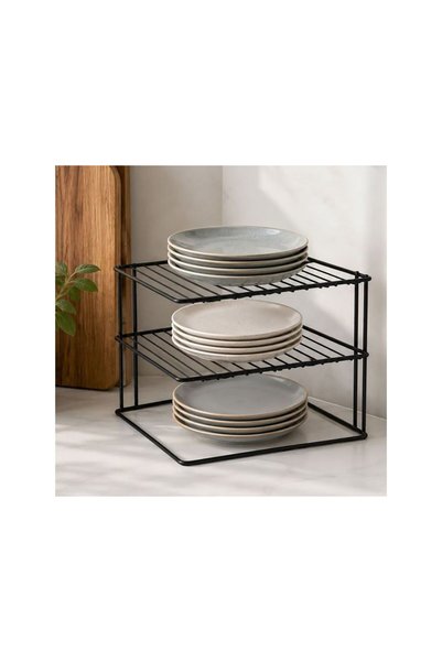 Jumbo Etajera de Colt Neagra cu 3 Niveluri 24,8x24,6x19,2cm