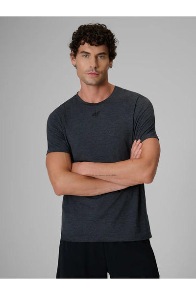 4F Tricou de performanță M2354 pentru bărbați - Bluză cu mânecă scurtă și guler rotund - Îmbrăcăminte casual de zi cu zi