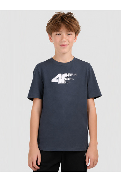 4F Tricou pentru băieți M3515 - Bluză cu mânecă scurtă și guler rotund - Îmbrăcăminte casual de zi cu zi - Purtare casual de zi cu zi