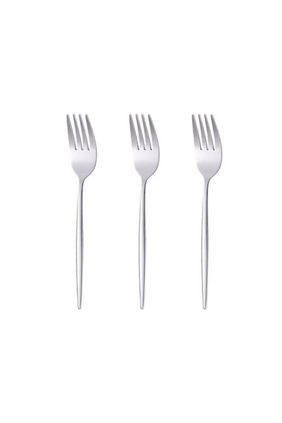 Jumbo Furculite Mici din Otel Inoxidabil "Slim" 15cm - 3buc