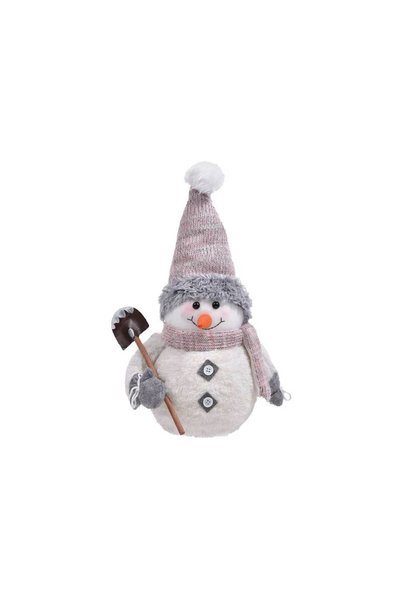 Jumbo Figurina Decorativa de Craciun Om de Zapada Ecru Blana Artificiala Roz ...