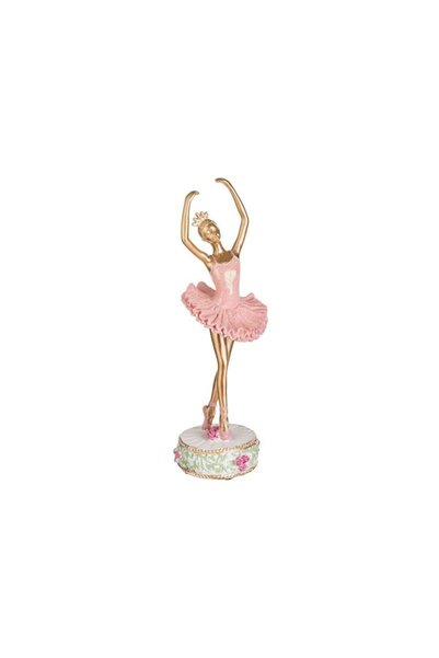 Jumbo Decoratiune de Craciun Figurina Balerina Aurie cu Fusta Roz 33cm