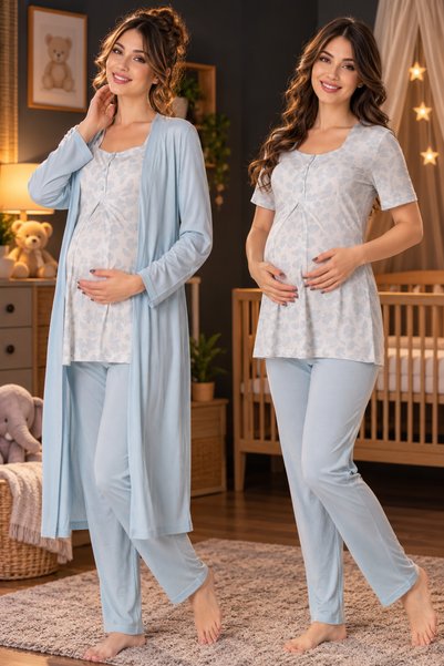 by İGP Adjustable Elastic Pajama Set with Maternity Robe, 3-Piece Set, Effortt