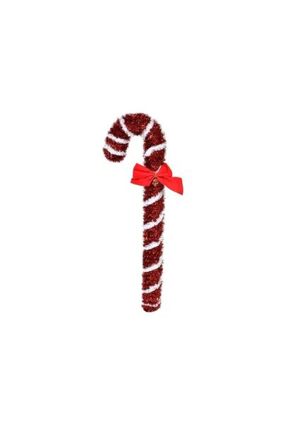 Jumbo Decoratiune de Craciun Baston cu Beteala Alb Rosie 47cm