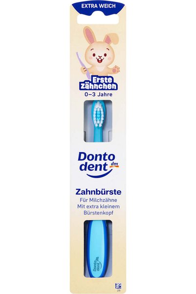 Donto dent Periuță de dinți pentru copii, pentru primii dințișori, moale, 0-3...