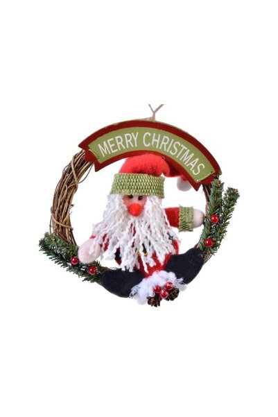 Jumbo Decoratiune de Lemn Coronita Mos Craciun 15 cm