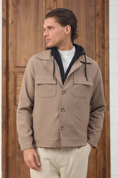 ronex Removable Hooded Quilted Detail Coat