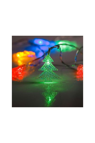 Jumbo 10 LED Ακρυλικό Φωτάκια Δέντρου με Μπαταρίες 1,65μ - Πολύχρωμα