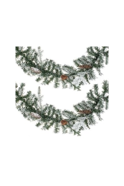 Jumbo Ghirlanda Decorativa de Craciun Verde Ninsa cu 225 de Ramuri 2,7m x 20cm
