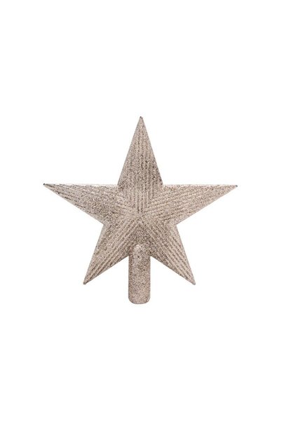 Jumbo Varf pentru Brad de Craciun Stea Bej cu Sclipici 22cm