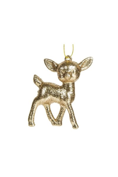 Jumbo Ornament Brad de Craciun Cerb Glitter Bej 8.5cm