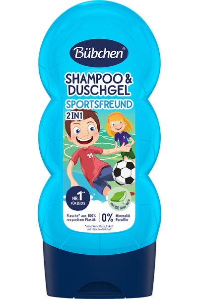 Bübchen Kids 2in1 Shampoo & Shower Gel Sportsfreund - Mild for Skin & Hair - ...