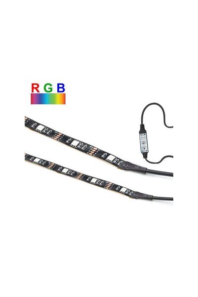 Jumbo Bandă LED RGB Dimabilă și USB cu Telecomandă 12V 50cm - 2 bucăți