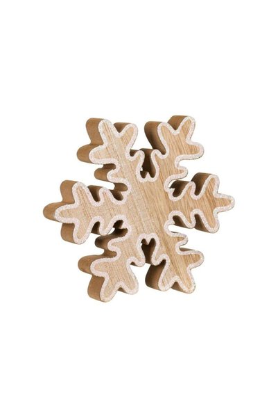 Jumbo Decoratiune de Craciun din Lemn Fulg Holografic Glitter 15cm
