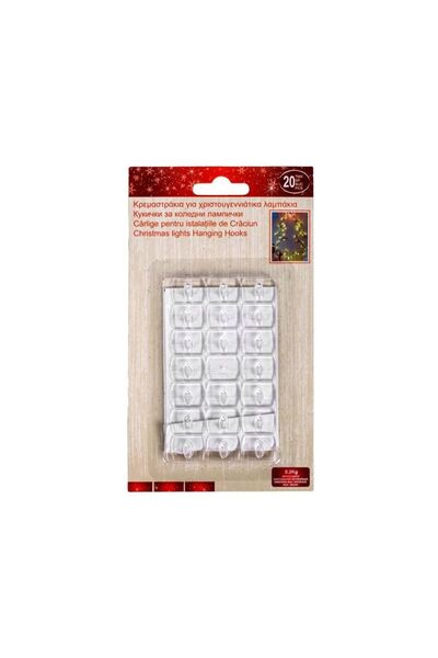 Jumbo Carlige Autocolante Transparente (Ideale pentru Luminite) - 20buc