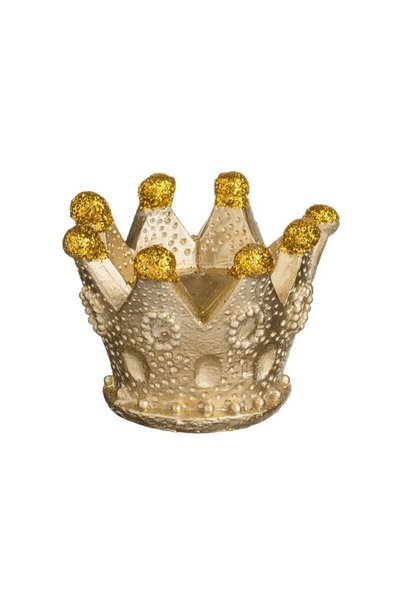 Jumbo Lumanare in Forma de Coroana 3D cu Glitter Ø11x8cm