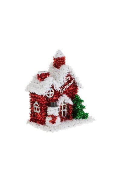 Jumbo Casa 3D Decorativ de Craciun cu Beteala & Om de Zapada 18x13x23cm