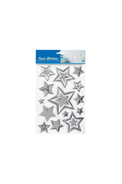 Jumbo Autocolante Decorative de Craciun Stele Argintii 21x30cm