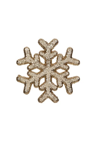 Jumbo Decorative Christmas Sticker 3D Snowflake Champagne Beige with Glitter ...