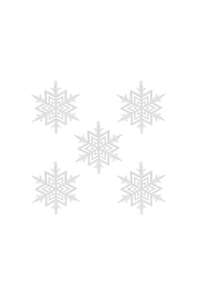 Jumbo Ornament Brad de Craciun Fulg Glitter Alb 10cm - 5buc