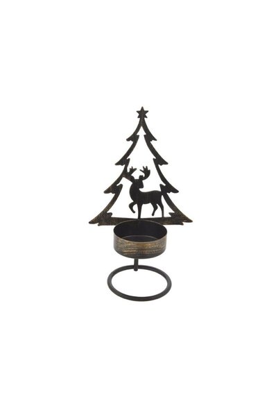 Jumbo Sfesnic Decorativ de Craciun Metalic Bronz cu Model Brad Ø8,5x14cm