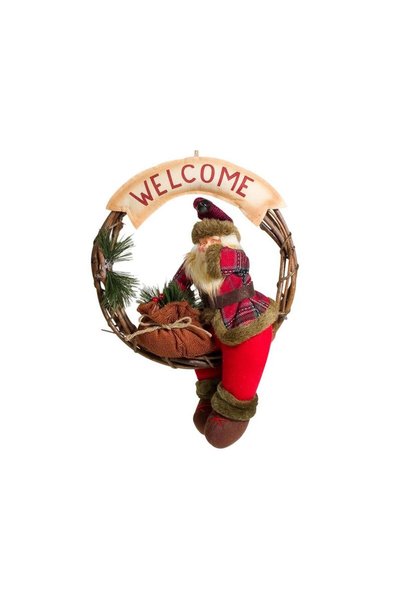 Jumbo Decoratiune de Lemn Coronita Mos Craciun 40 cm