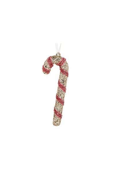 Jumbo Ornament Brad de Craciun Baston Roz Sampanie Glitter 12cm