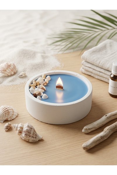Serene Space Okyanus Kokulu Ahşap Fitilli Dekoratif Mum 120 G