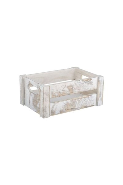 Jumbo Lada din Lemn Decorativa Alba Brushed 25x17x11cm
