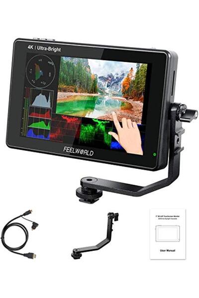 Feelworld شاشة مراقبة LUT7 مقاس 7 بوصات بدقة 2200 نيت فائقة السطوع مع تقنية 3...