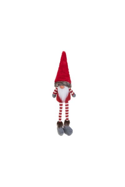 Jumbo Figurina Decorativa de Craciun Gnome Asezat cu Caciula Rosie din Imitat...