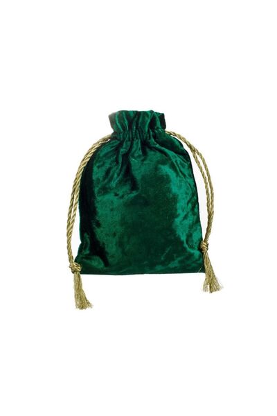 Jumbo Saculet Verde Catifelat de Craciun 16x20cm