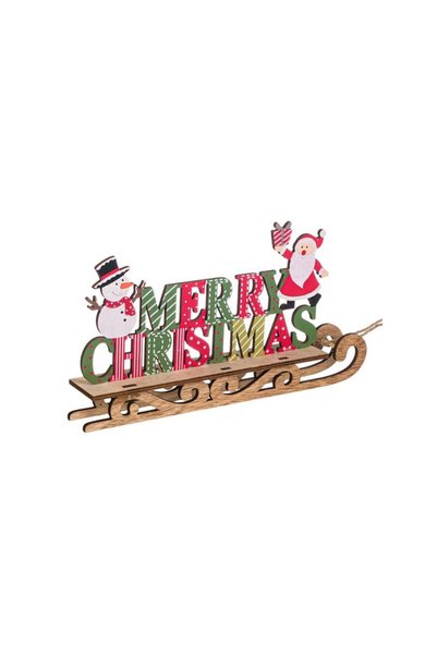 Jumbo Decoratiune de Craciun din Lemn Sanie Merry Christmas 30cm